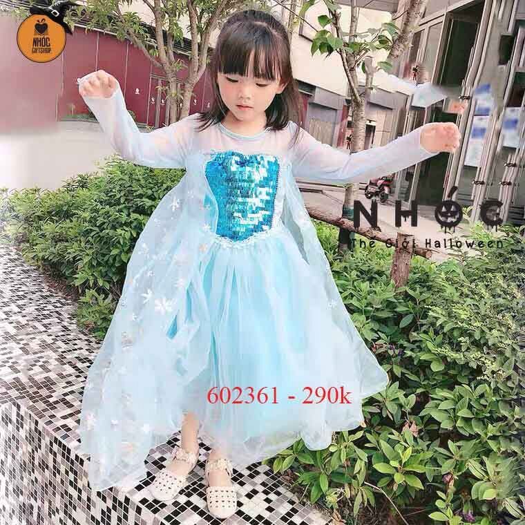 Đầm công chúa elsa ngực kim sa - Size L - 100290