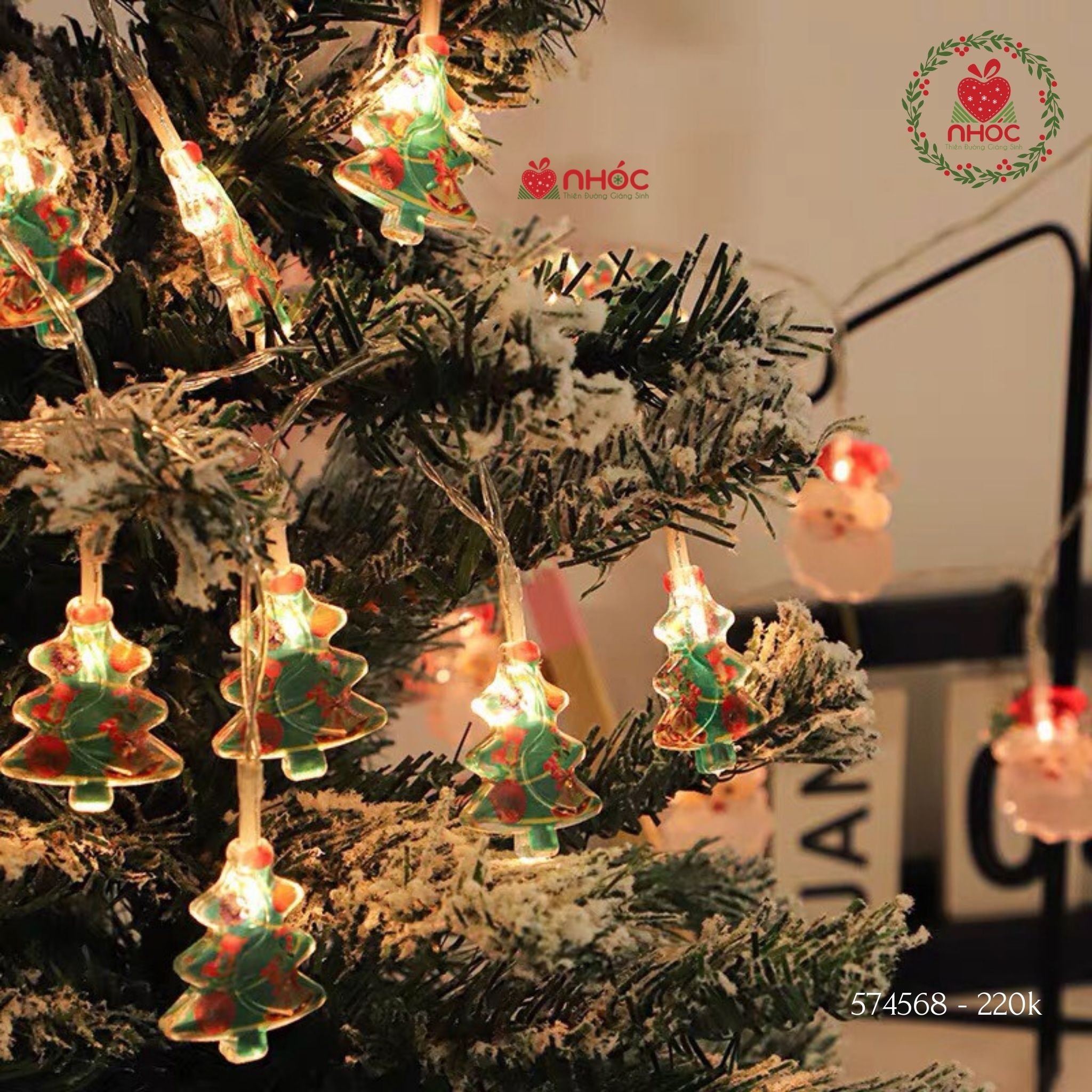 Dây đèn Noel kiểu - Cây thông - 20 bóng - 22001
