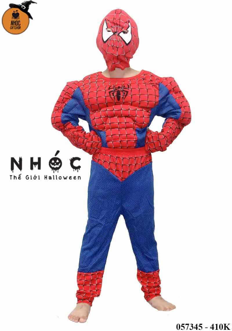 Bộ đồ TE Spiderman tay phồng vải thun - Size 5 - 85410