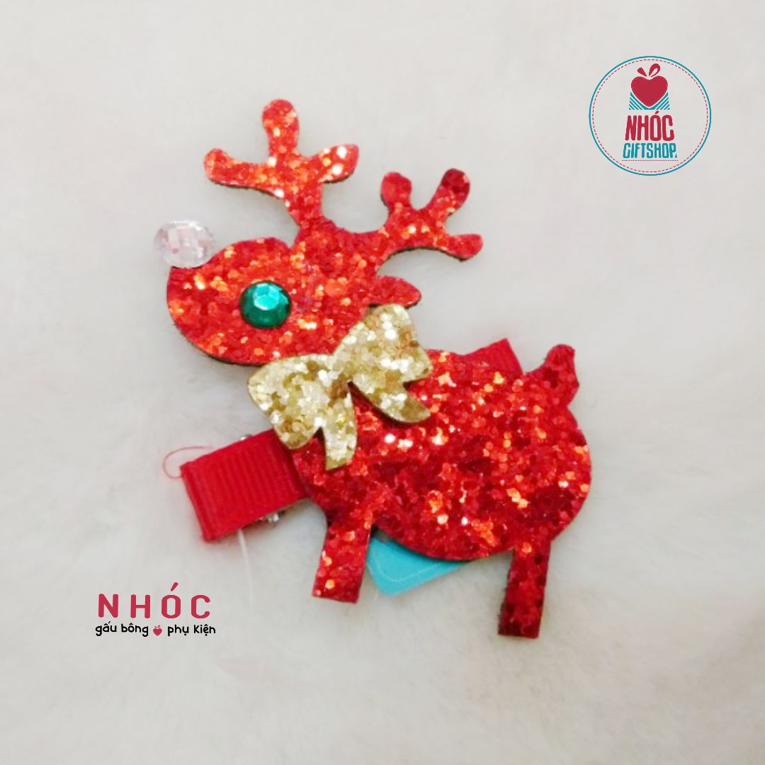 Kẹp tóc noel tuần lộc kim tuyến - 3001