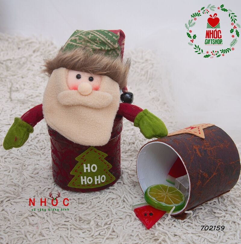 Hộp quà noel kiểu nắp thú - 11001 - Ông già noel Đỏ