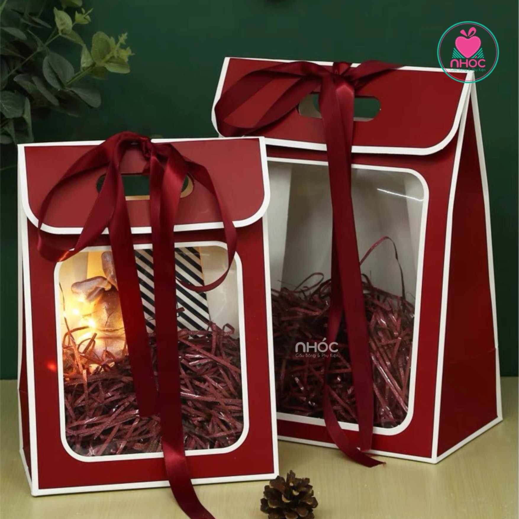 Túi quà trong nắp - Đỏ - 21,5*30*15 - 3001