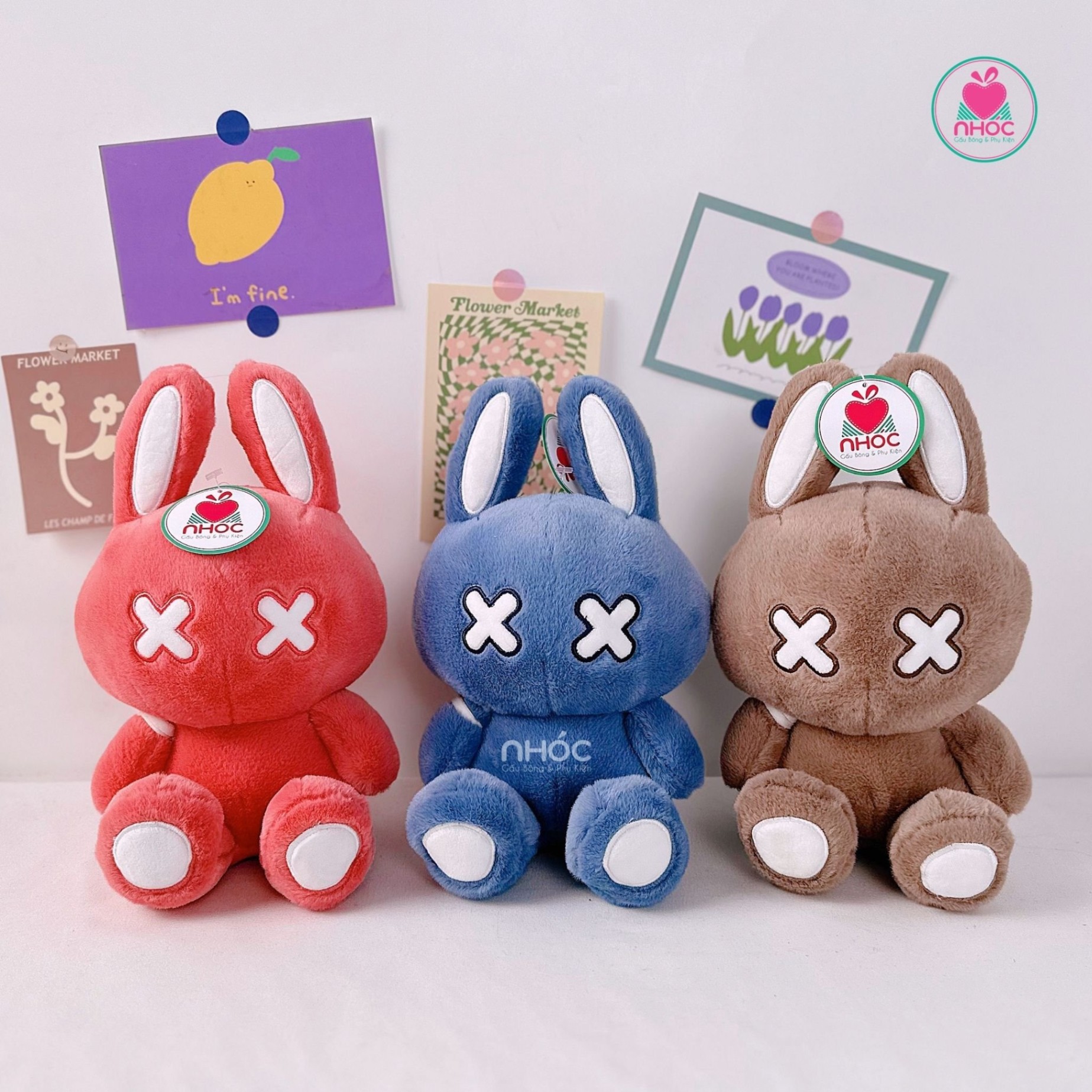 Thú bông Bad Rabbit lông mịn ngồi CH