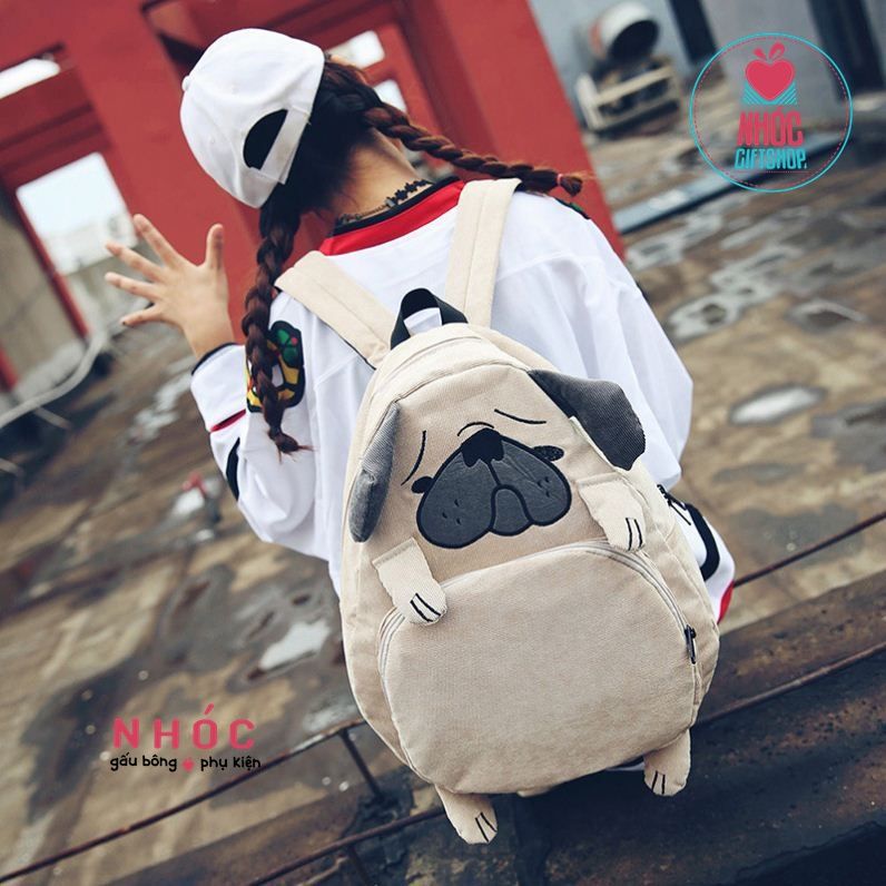 Balo vải thú - 26001 - Chó pug camel