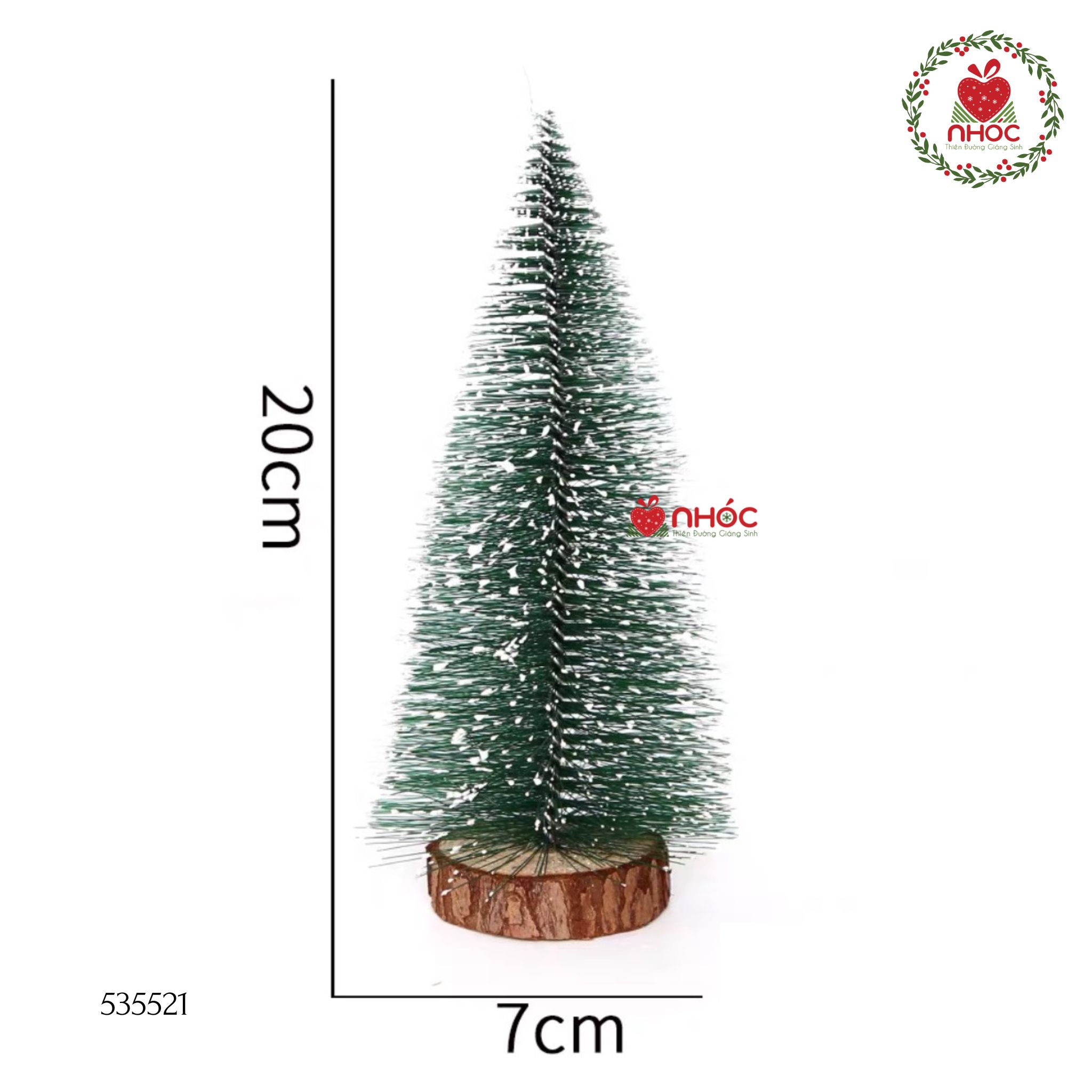 Cây thông Noel để bàn phủ tuyết đế gỗ - 2060