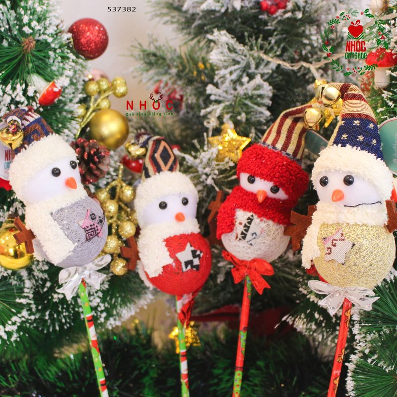 Viết noel người tuyết có đèn - Vàng - 5001
