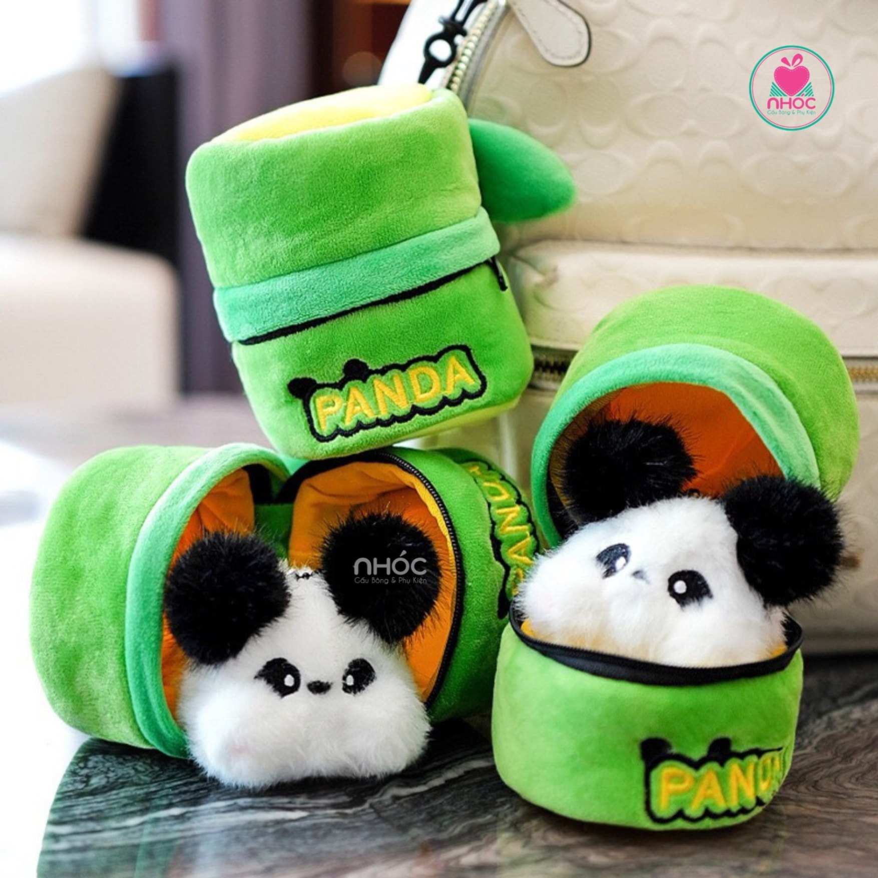 Móc khoá bông ống tre panda - 12001