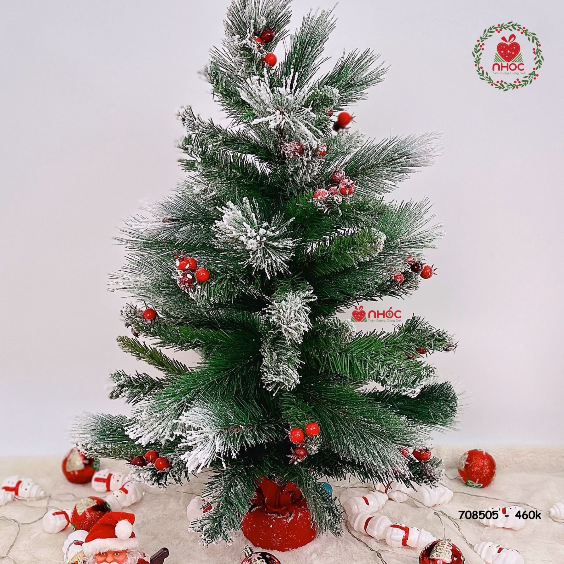 Cây thông Noel mini 3 loại la phủ tuyết có trang trí - LP - 3LLD - 75460
