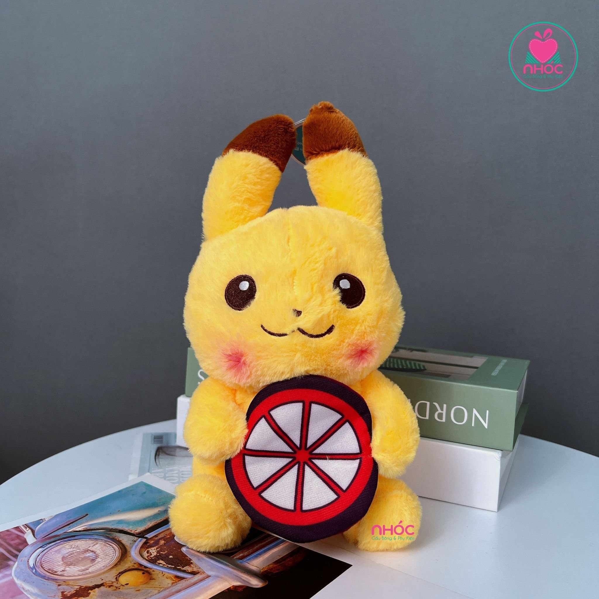 Thú bông Pokemon ôm trái cây lông xù ngồi - Caption - 11001