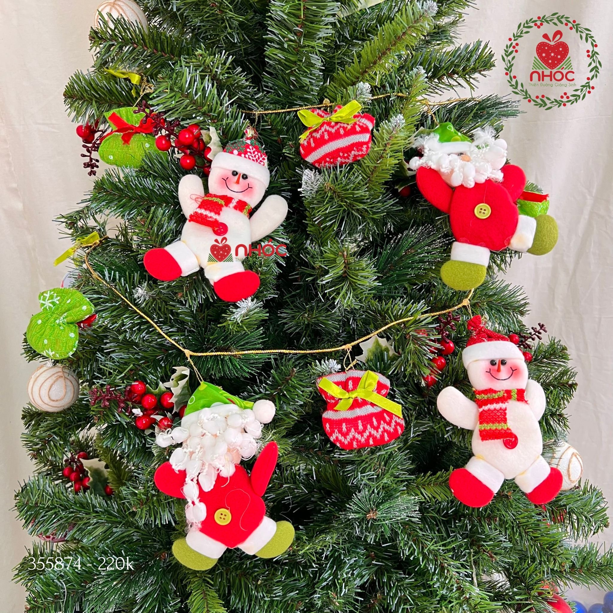 Dây trang trí noel bộ người tuyết ông già túi quà- 140220