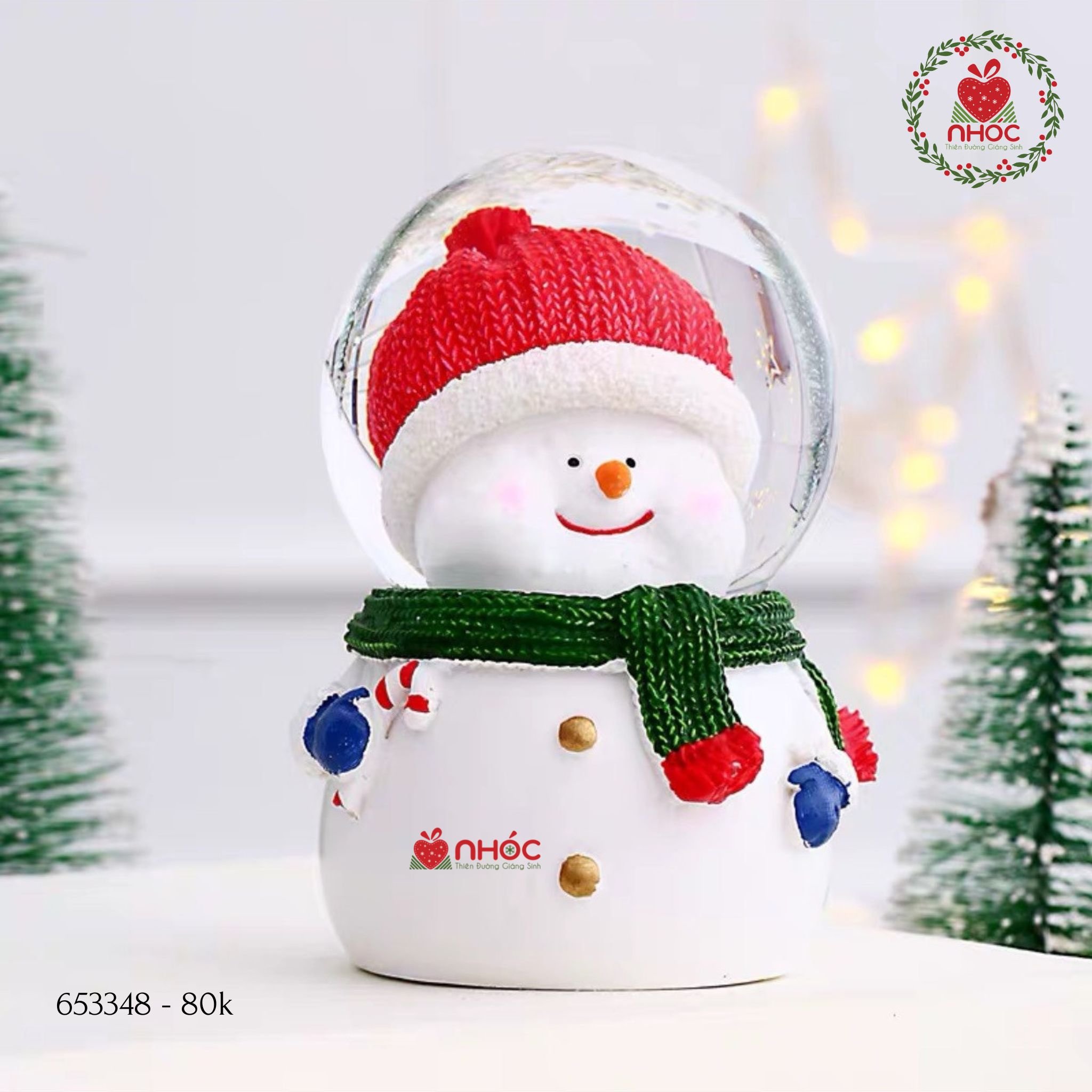 Cầu tuyết Noel nhỏ nhạc đèn - Người tuyết - 0780
