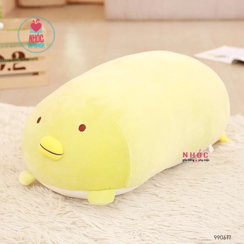 Gối ôm thú tròn vịt lông mịn - Xanh lá cây - 65420