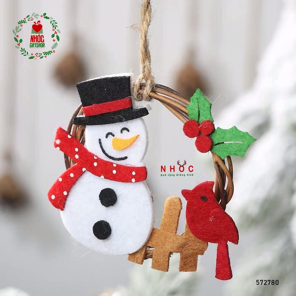Phụ kiện trang trí noel vòng nguyệt quế - Người tuyết - 3001