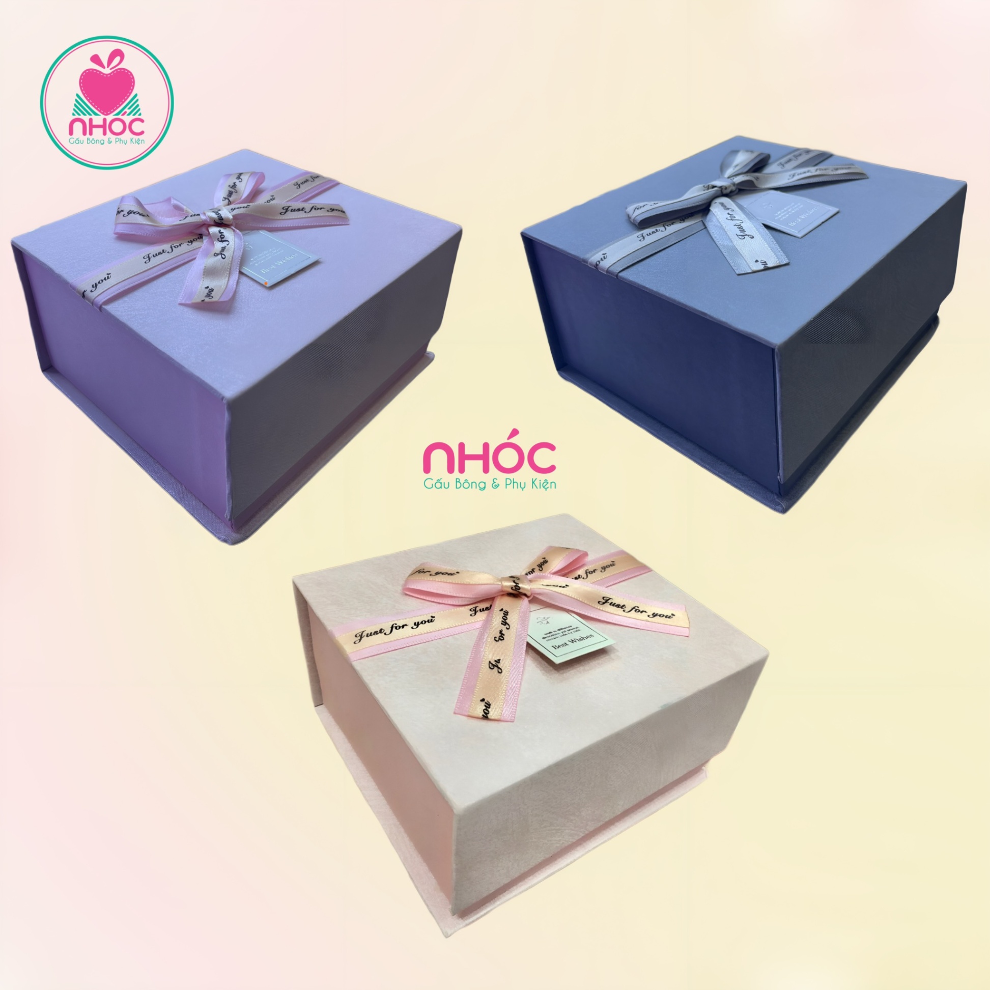 Hộp quà Hàn quốc chữ nhật nắp gấp - 13.5*12.5*7 - 7001