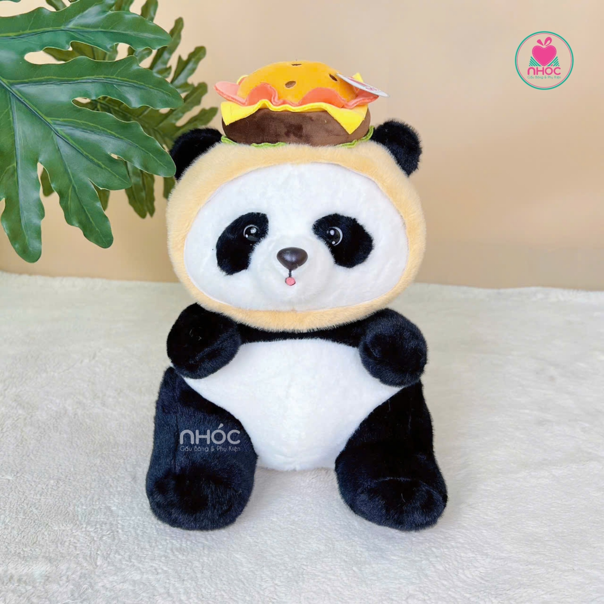 Thú bông Panda đội nón Hambuger - 40360