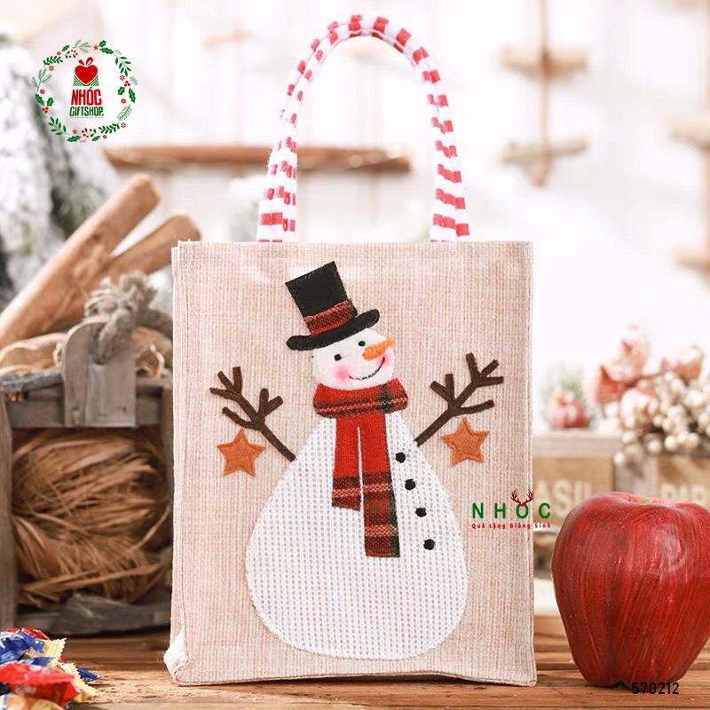 Túi noel vải bố - Người tuyết - 5001