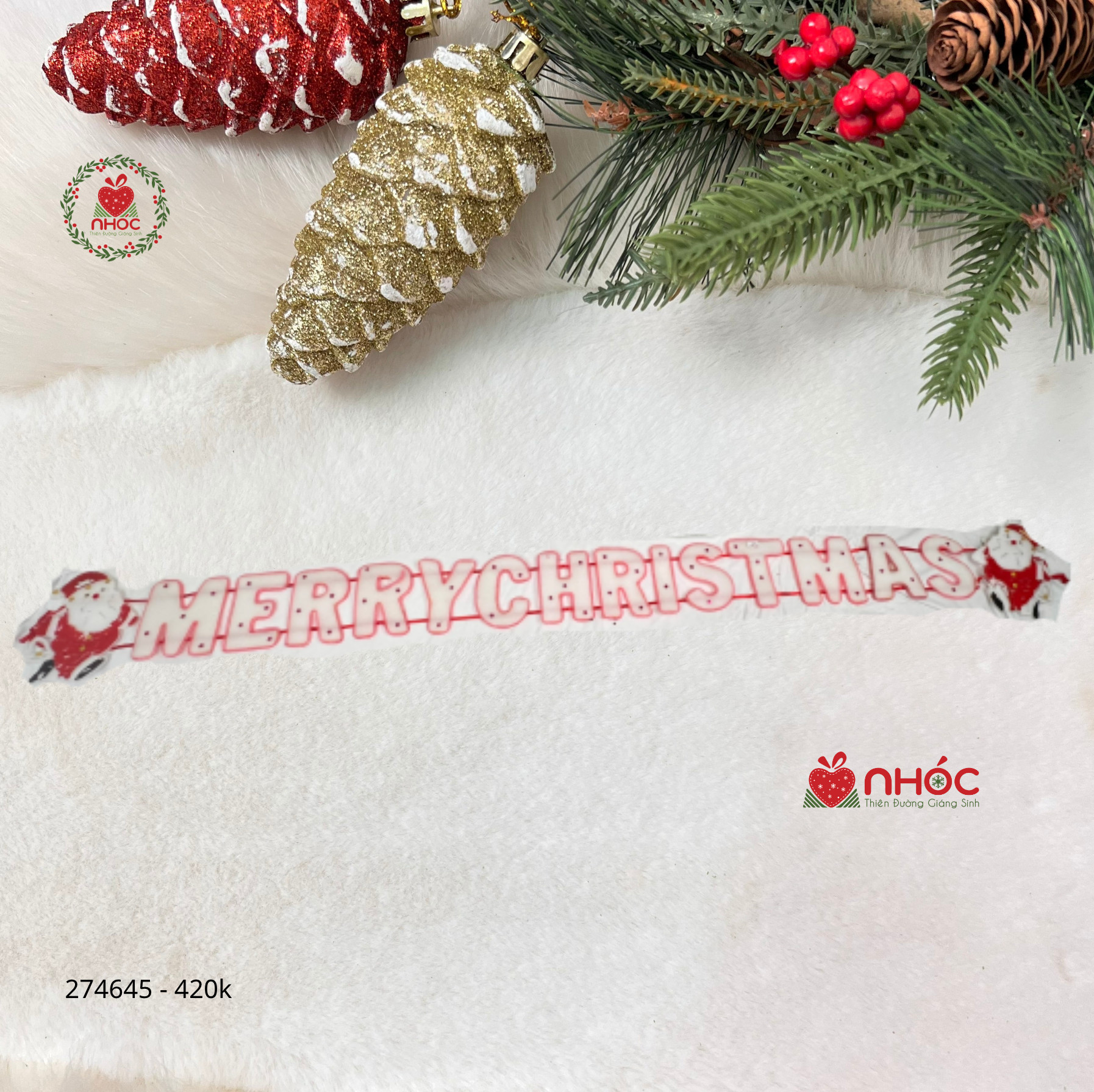 Bảng chữ merry christmas xốp trang trí 42001