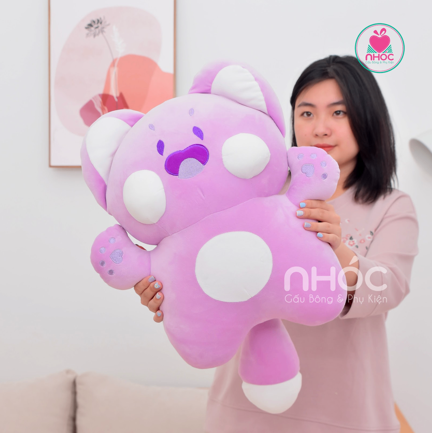 Thú bông Mèo DuDu lông mịn đứng TC - Tím - 55320