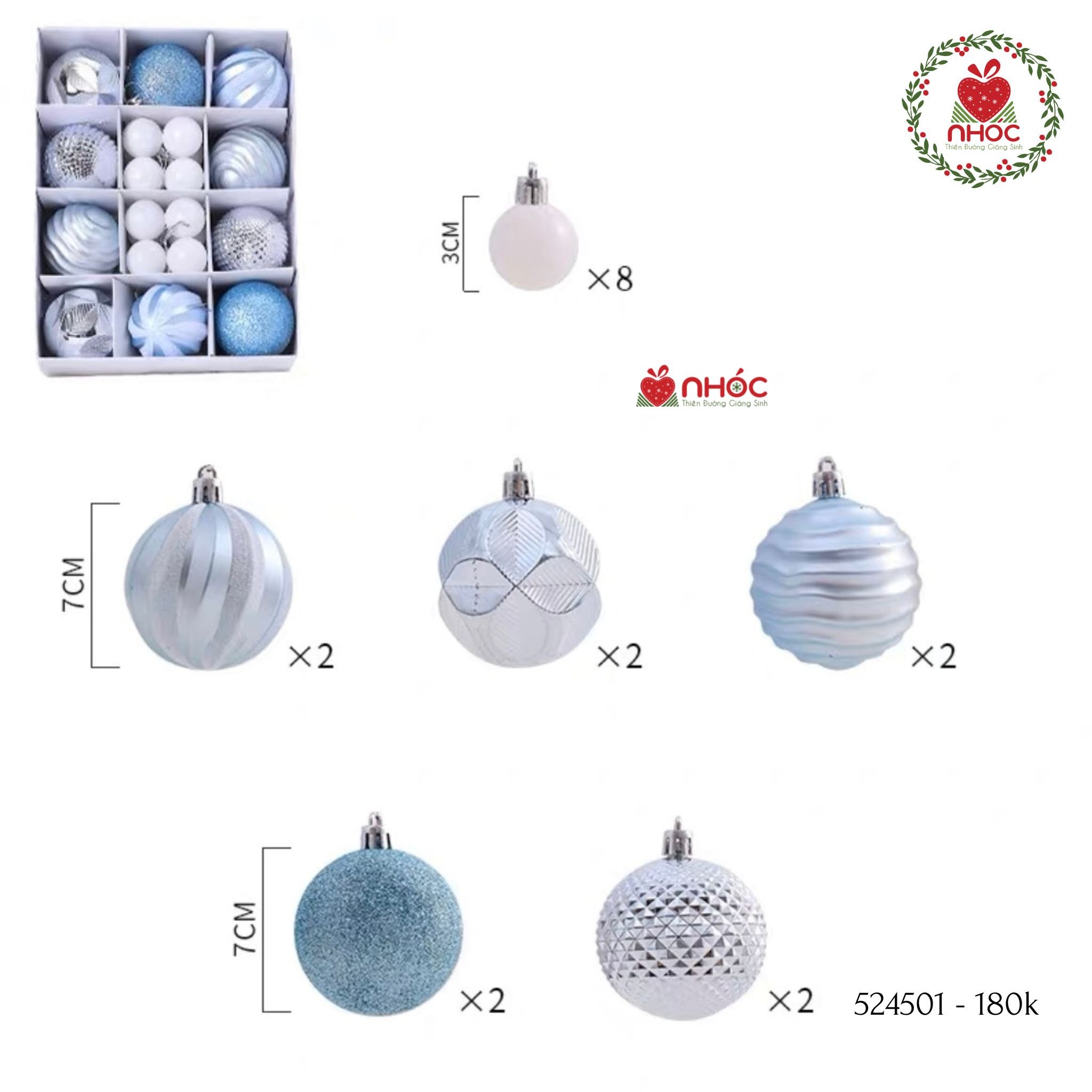 Trái châu kiểu hộp mix 10 lớn 16 nhỏ - Xanh dương - 60180