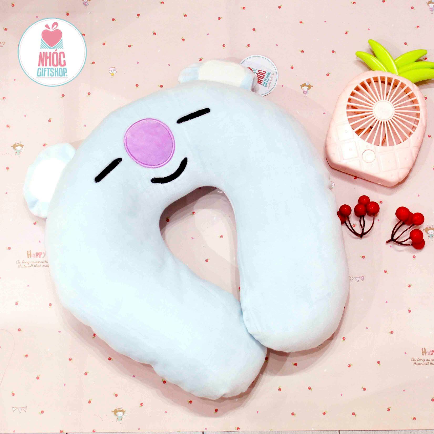 Gối kê cổ bông mịn BST Koya - Xanh da trời - 18001