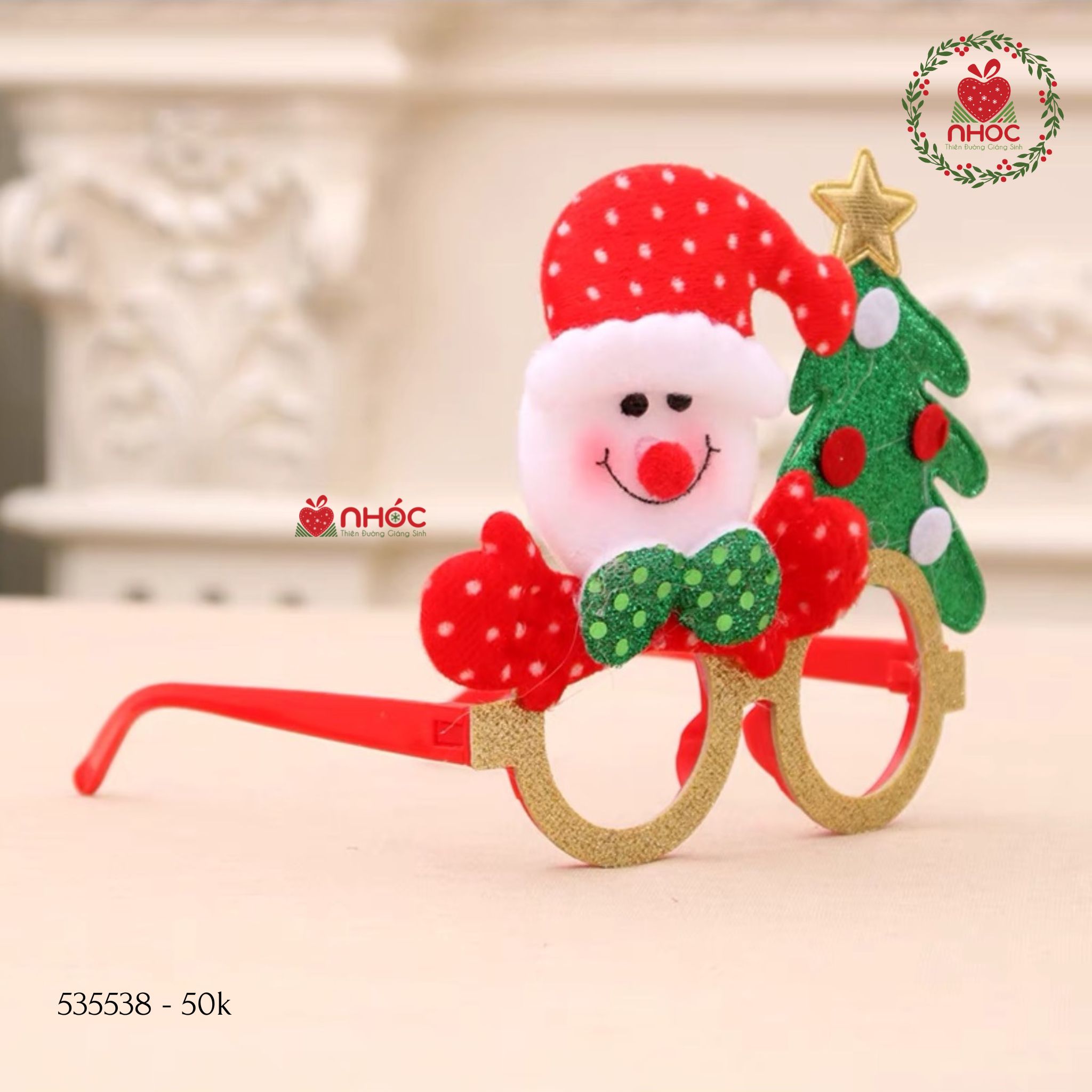 Phụ kiện Noel mắt kính cây thông - Người tuyết - 5001