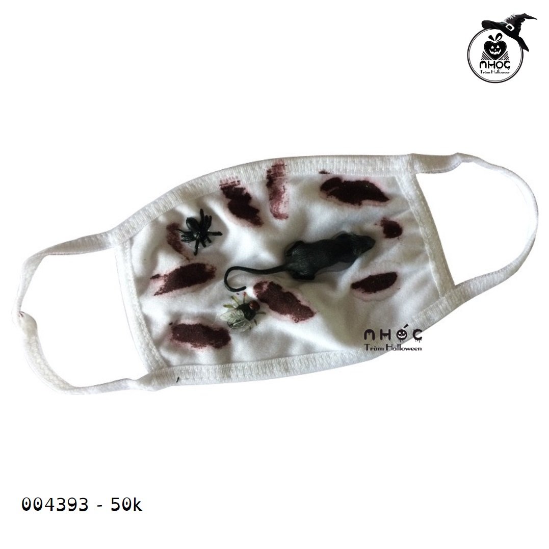 Khẩu trang Halloween máu - Nhện chuột xám - 5001
