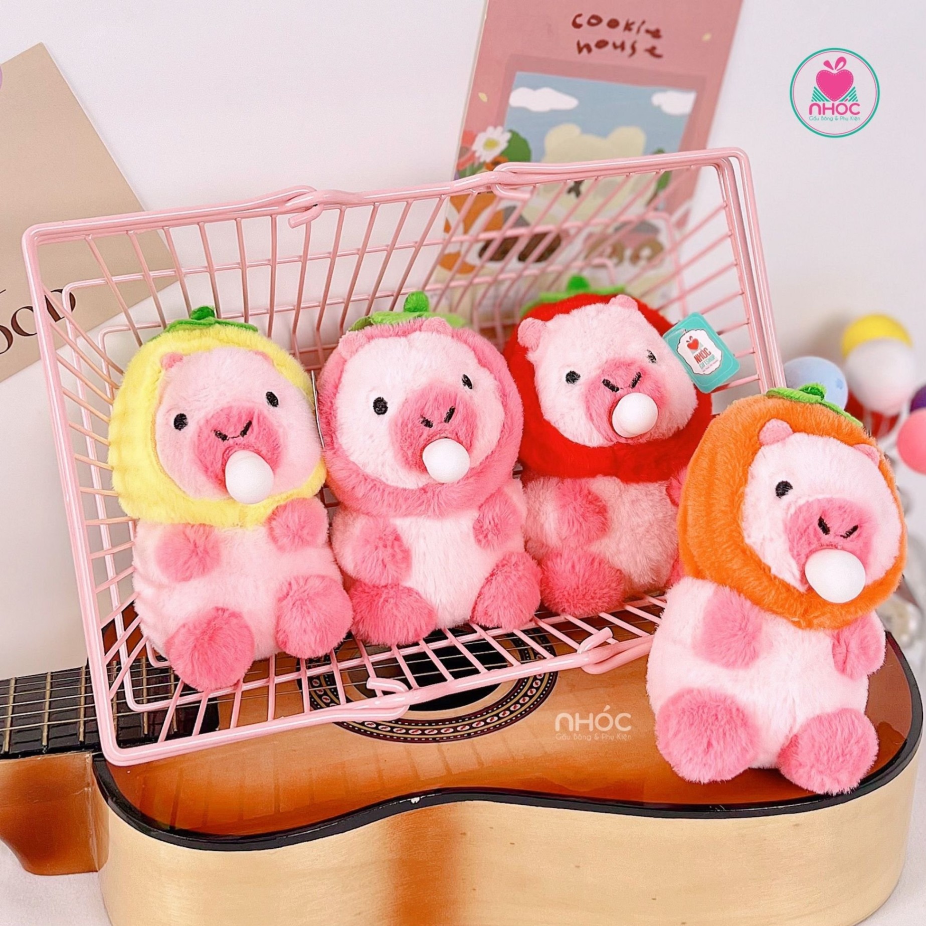 Móc khoá bông Capybara thổi bong bóng 4m - 11001