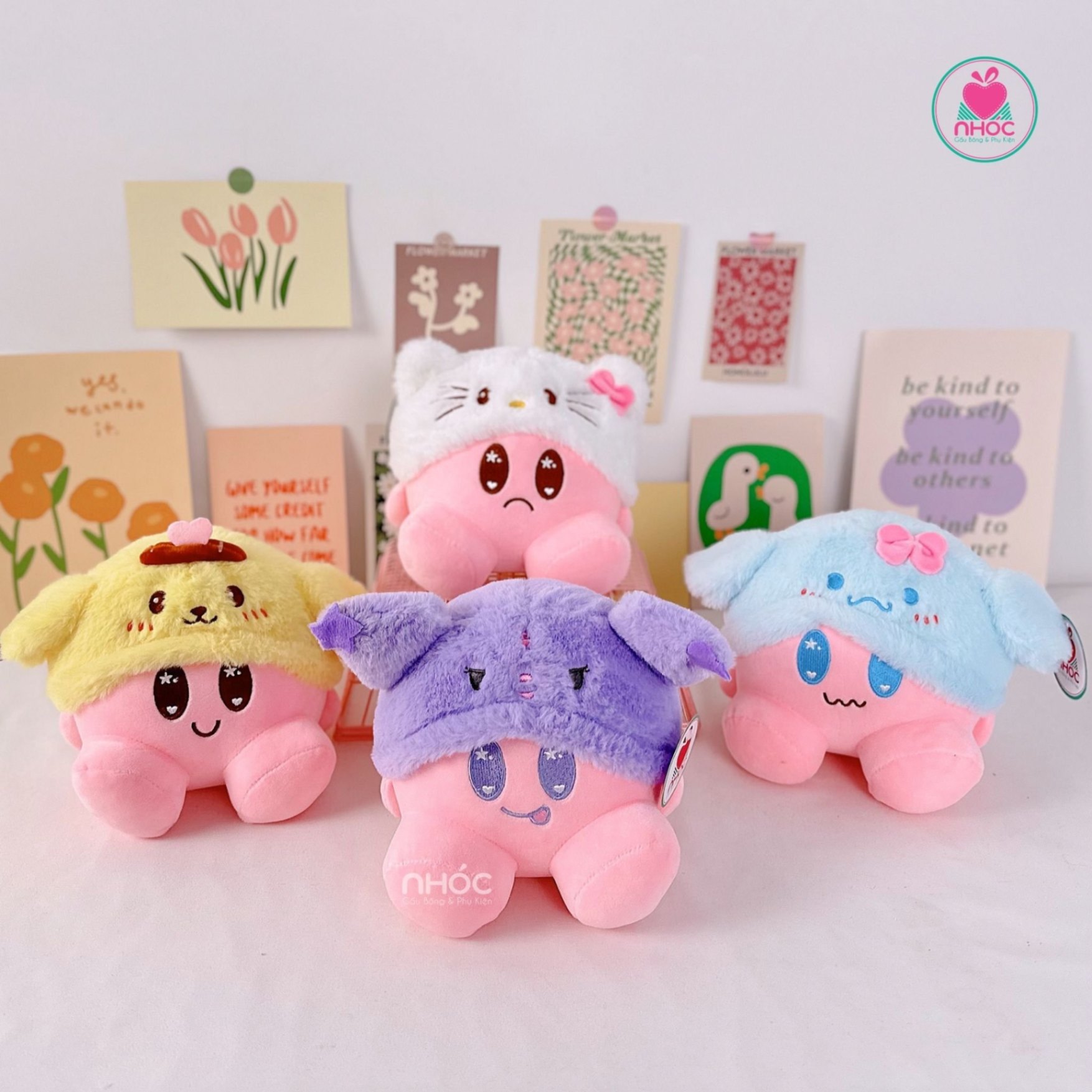 Thú bông nhỏ Kirby đội nón thú OD - 20120