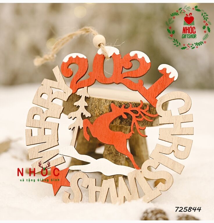 Bảng treo noel gỗ tròn 2021 - 5001