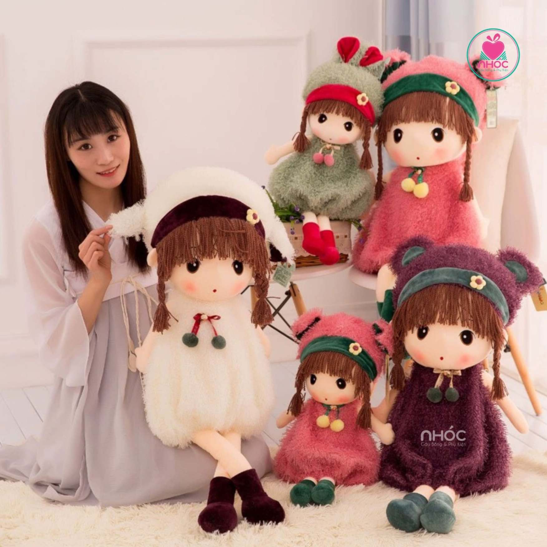 Búp bê bông lông tưa - Trắng - 95580