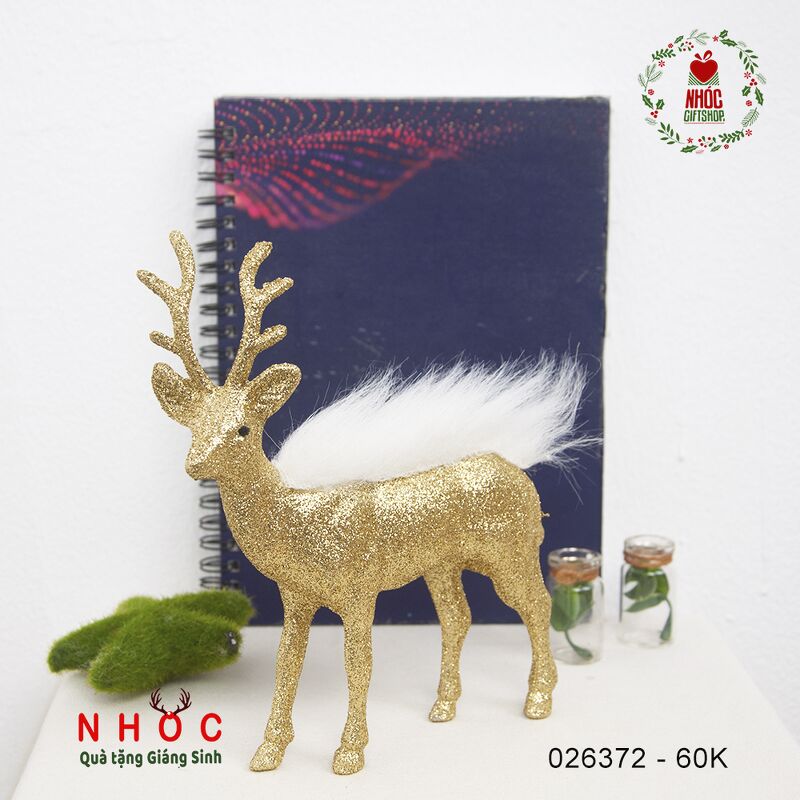 Phụ kiện trang trí noel tuần lộc kim tuyến lông - 6001