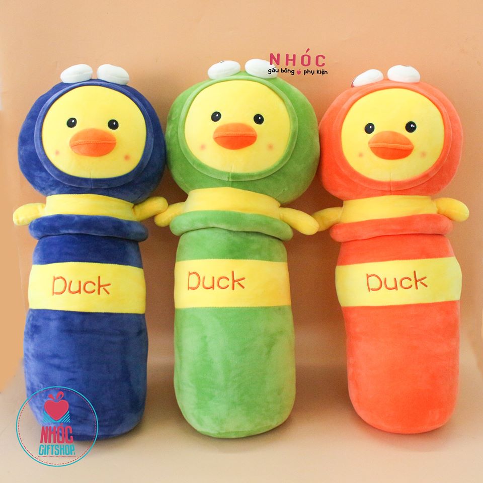 Gối bông Vịt mặc áo khủng long lông mịn - Xanh lá cây - 70360