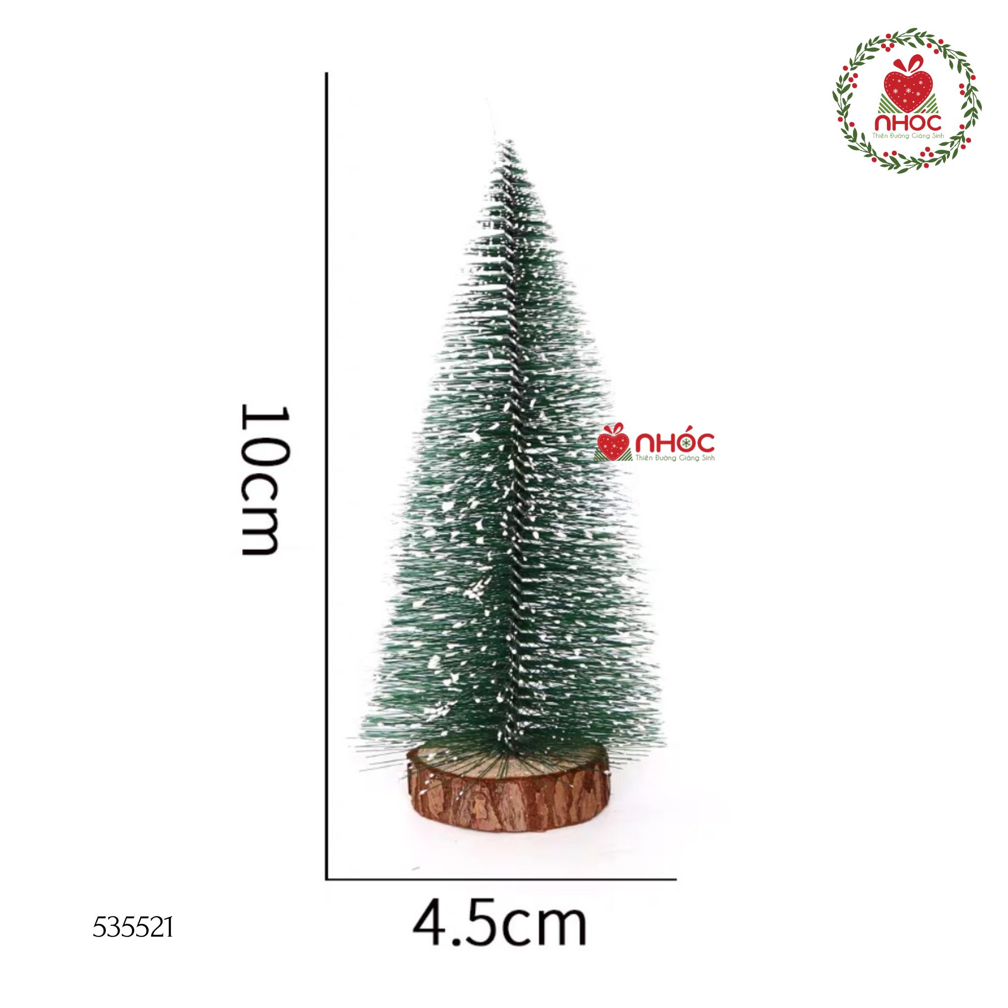 Cây thông Noel để bàn phủ tuyết đế gỗ - 1040