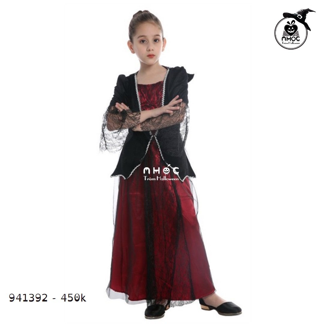 Đầm halloween Luxurious ma cà rồng váy ren - Đỏ đen - Size L - 45001