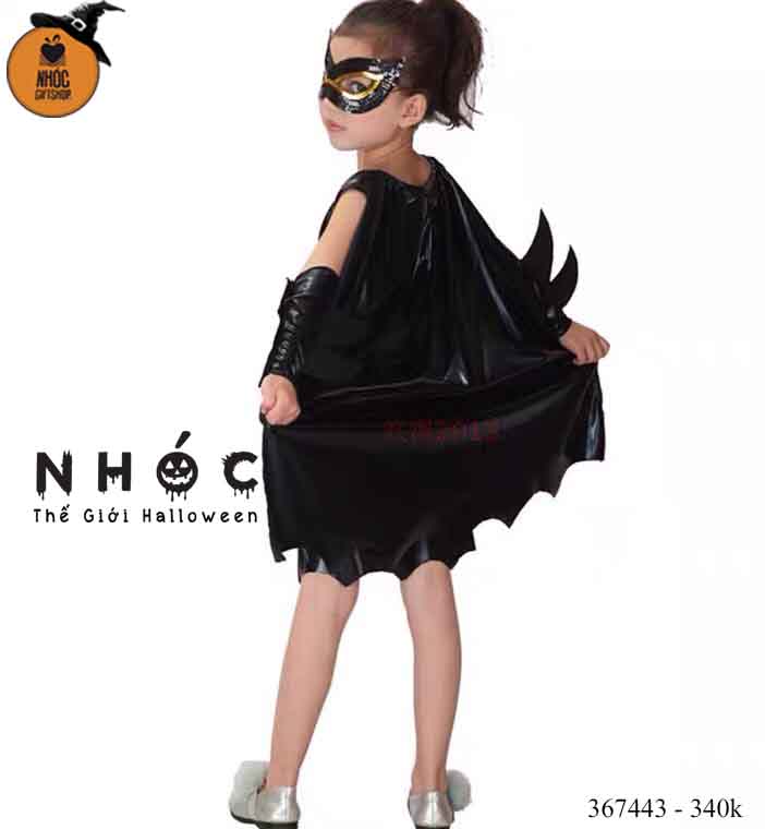 Đầm halloween bat man combo mặt nạ bao tay- 34001 - L