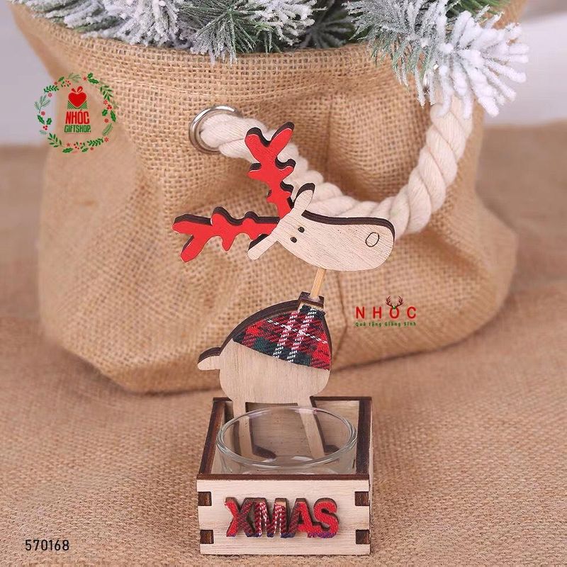 Kệ nến noel gỗ - Tuần lộc - 6001