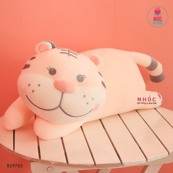 Gối ôm Hổ cong lông mịn - Hồng - 55360