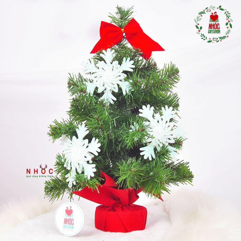 Phụ kiện trang trí noel hoa nhựa kim tuyến bộ 3 - 8001