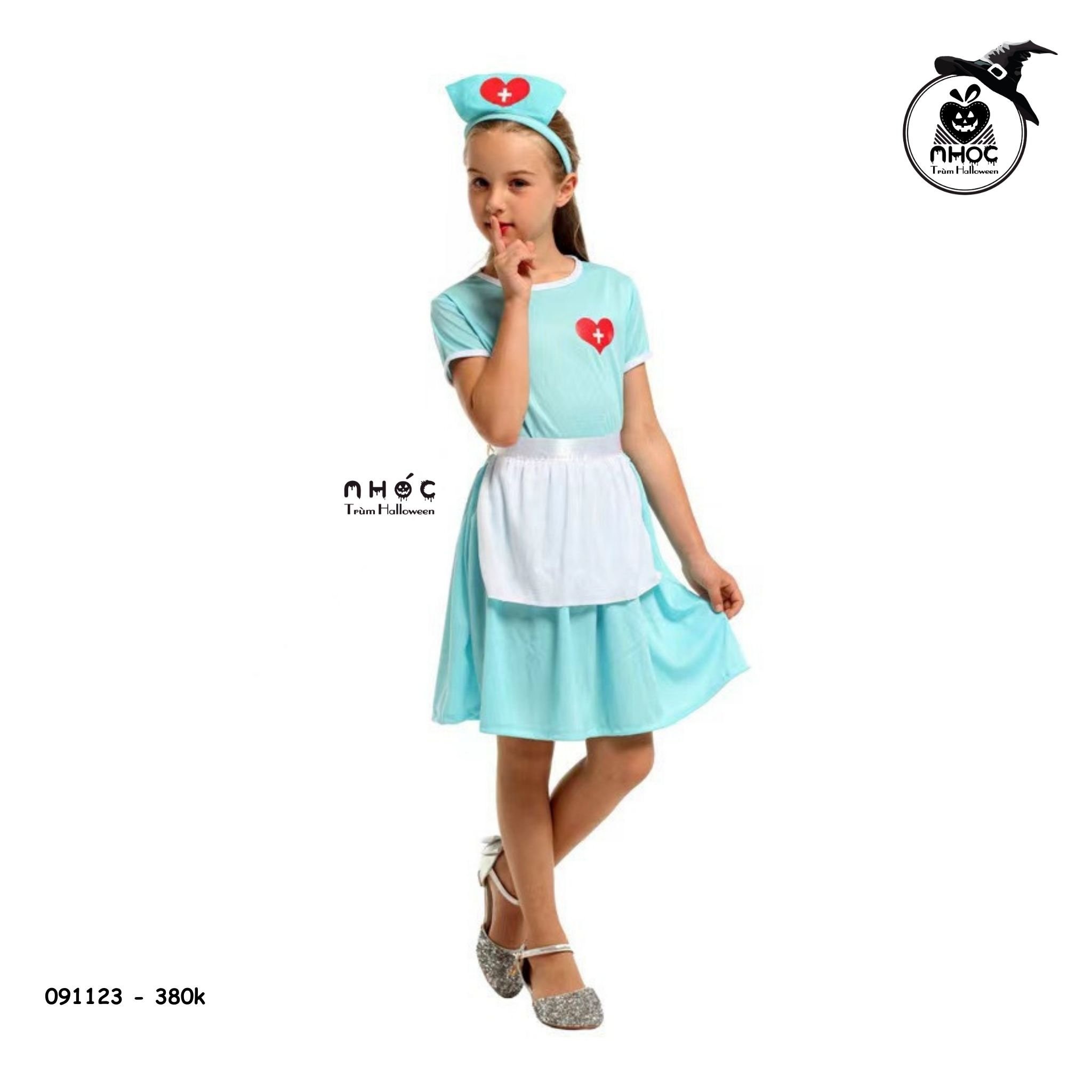 Đầm Y tá combo cài - Xanh - Size M - 115380