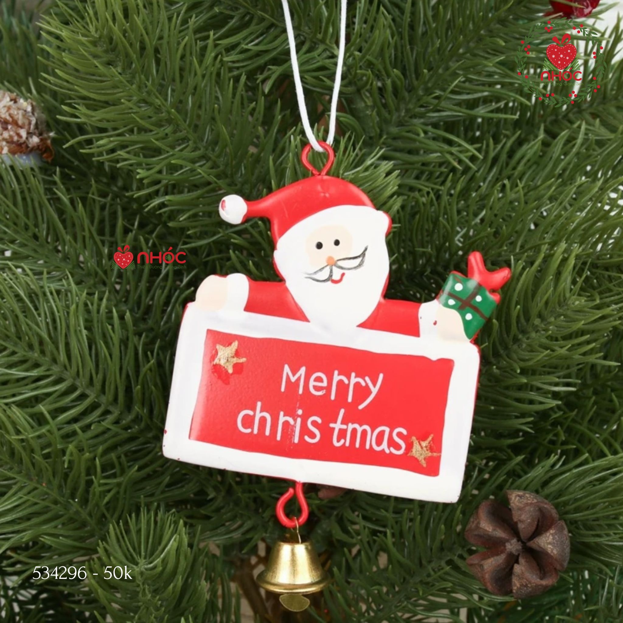 Phụ kiện trang trí Noel bảng thiếc - Ông già - 1050