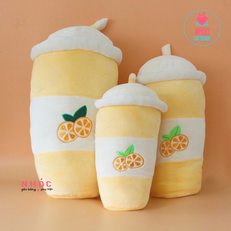 Ly trà sữa bông Machiato trái cây - Cam vàng - 80420