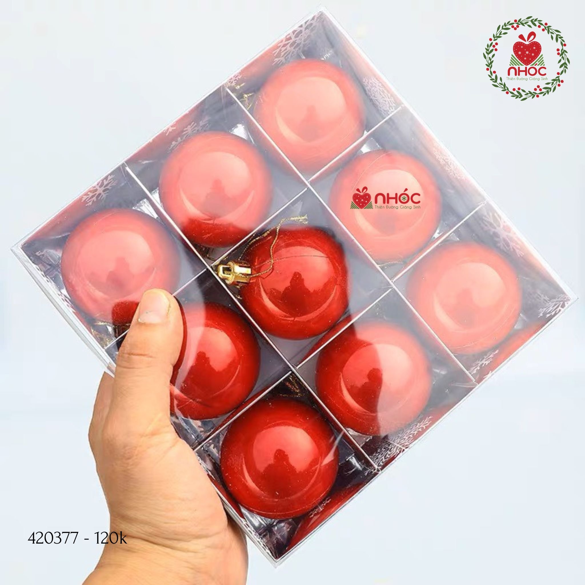 Trái châu kiểu hộp vuông bộ 9 trái - Đỏ - 60120
