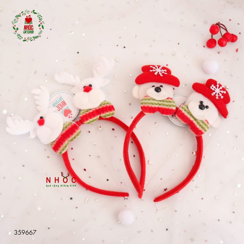 Cài tóc noel nỉ - Gấu - 4001