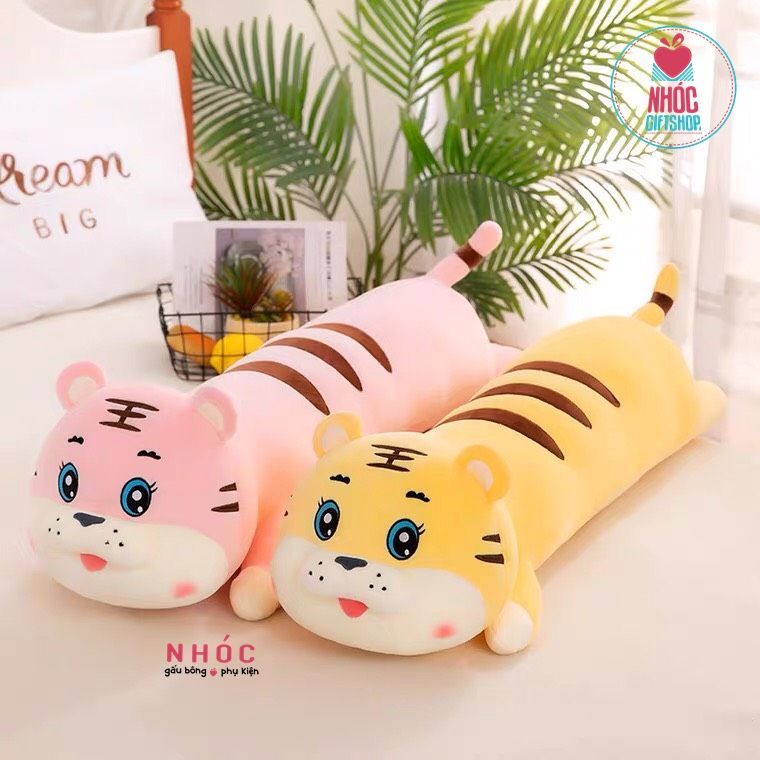 Gối ôm hổ lông mịn nằm - Hồng - 80320