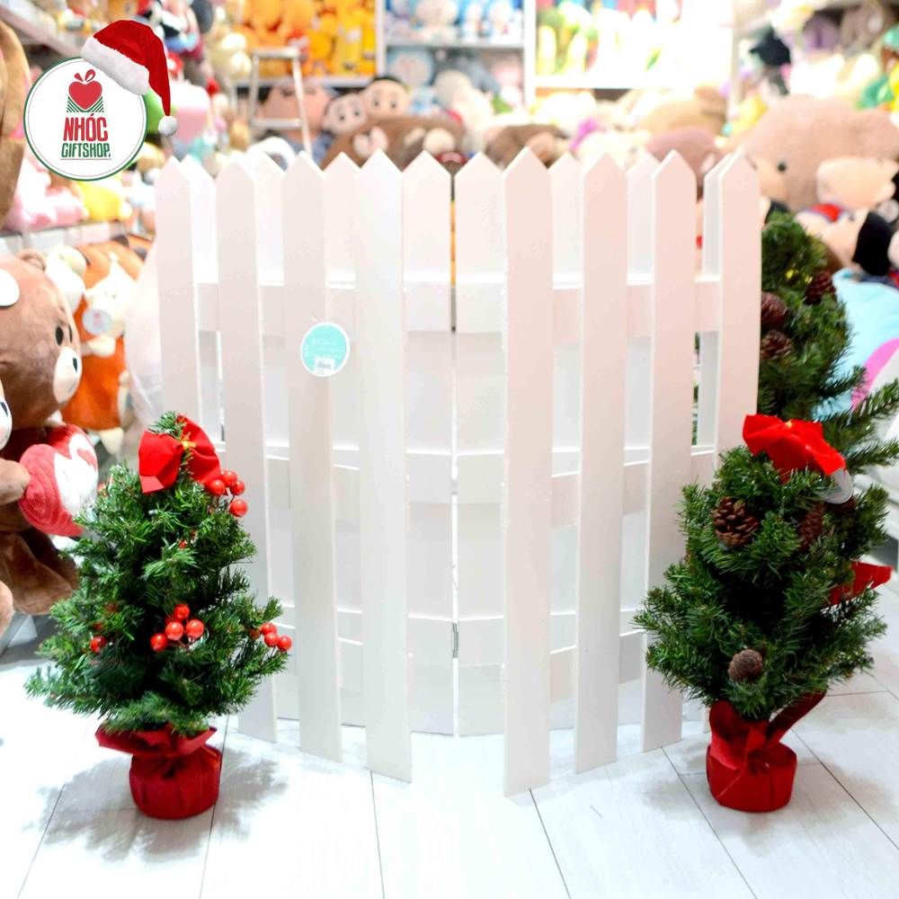 Trang trí noel hàng rào gỗ xếp - Trắng - 60120295