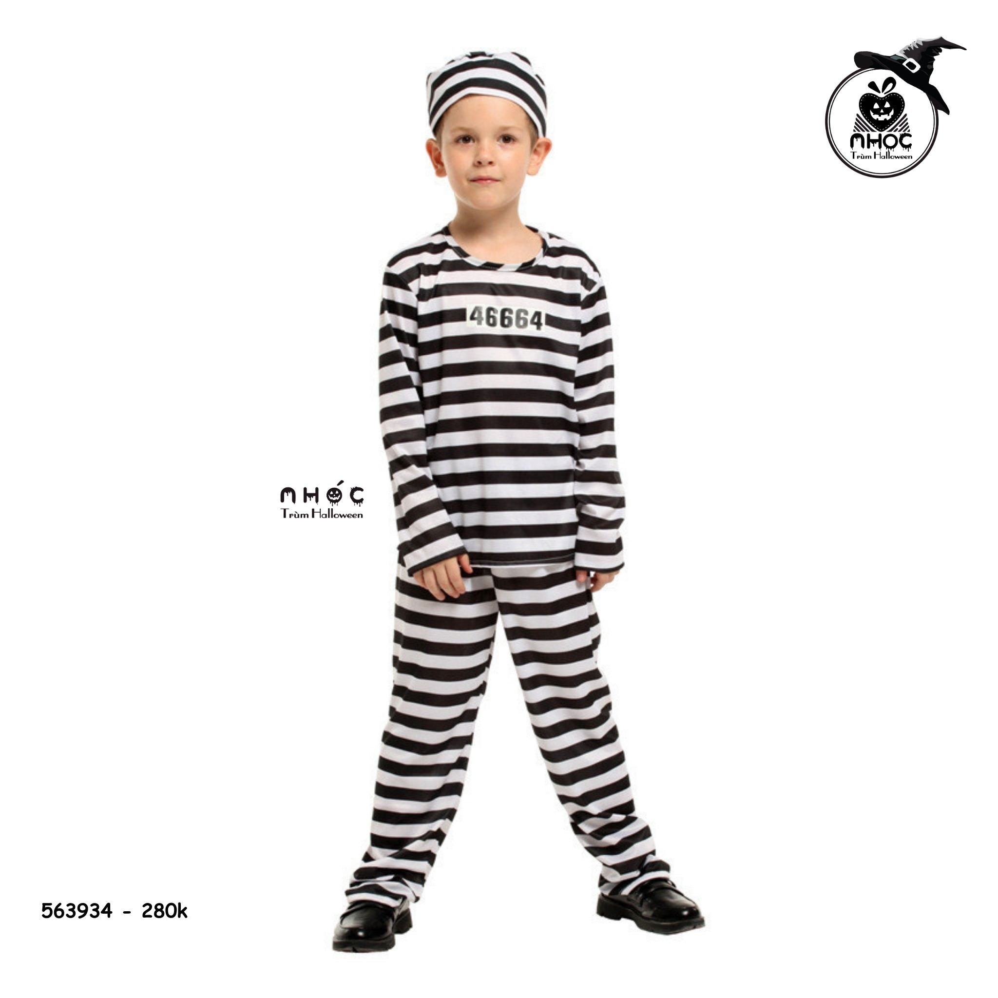 Bộ đồ Halloween tù nhân TE - 28001 - Size 4-6