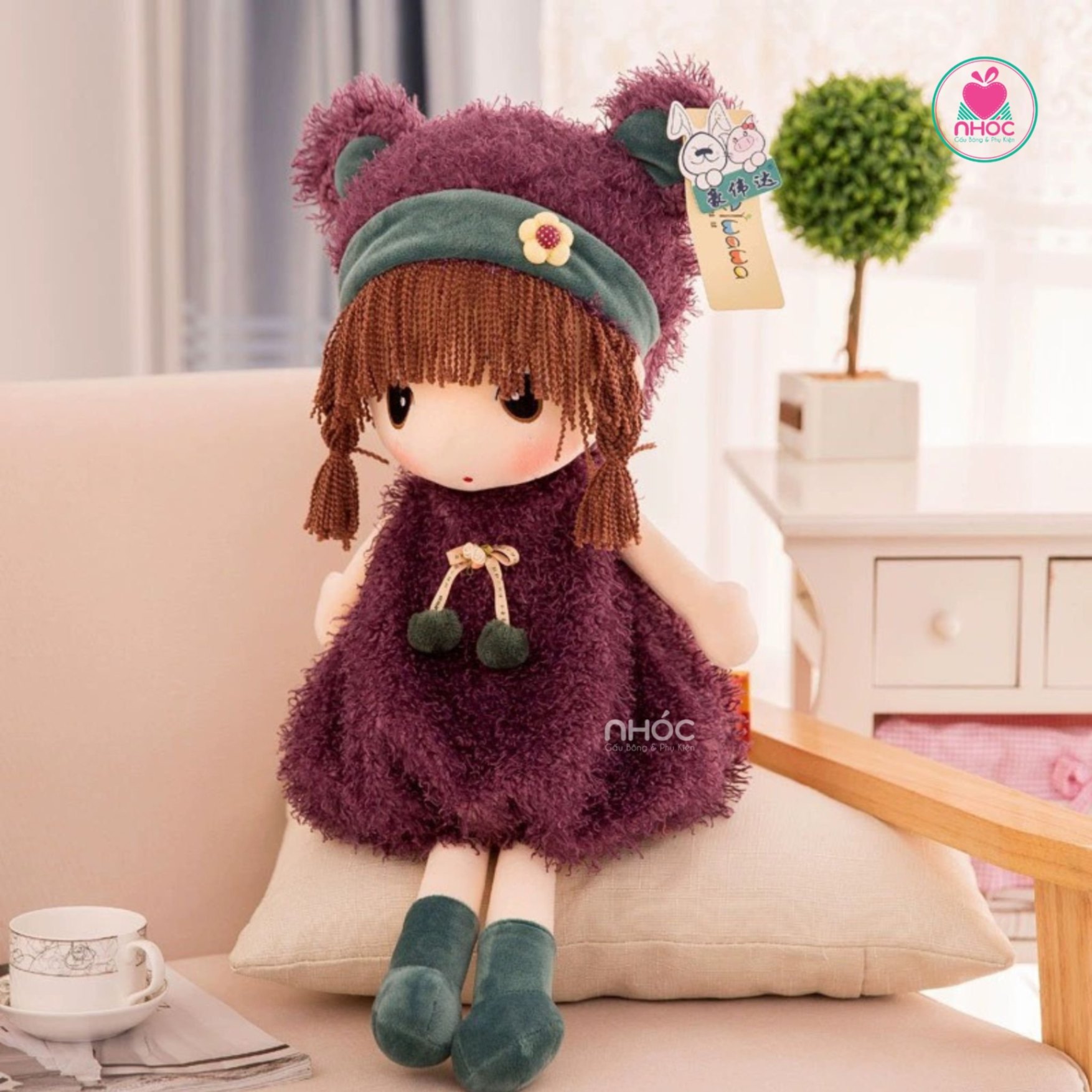 Búp bê bông Lông tưa - Tím - 60360