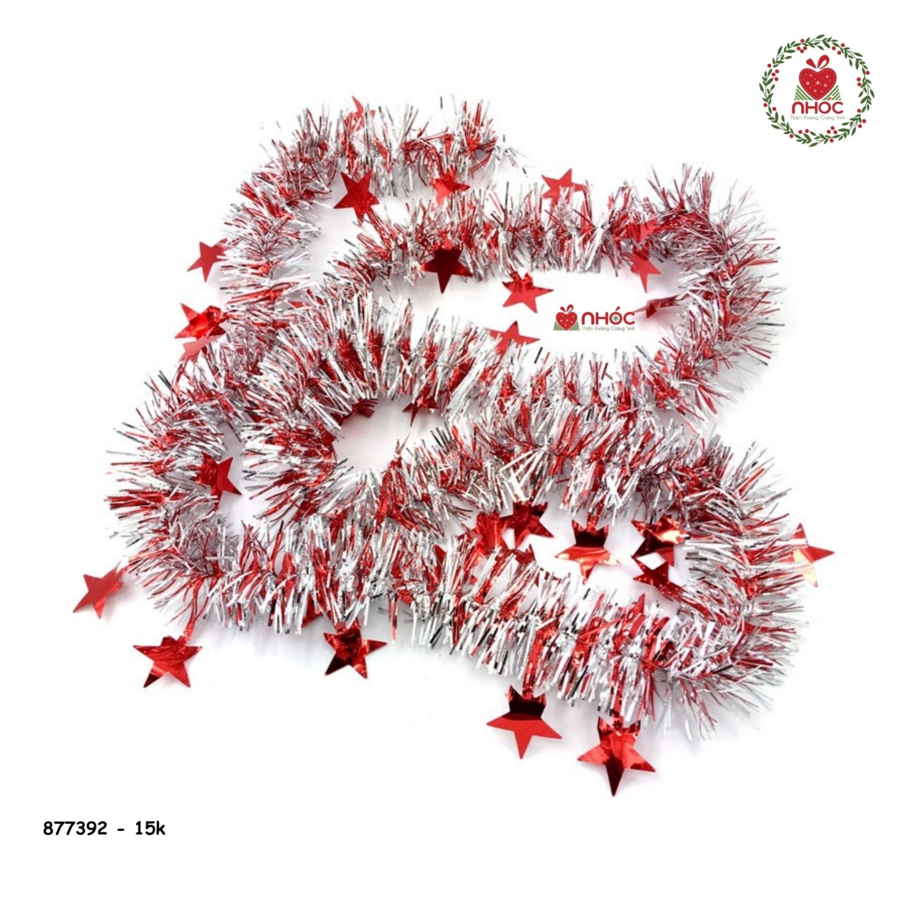 Dây kim tuyến xù tuyết sao - Đỏ - 17015
