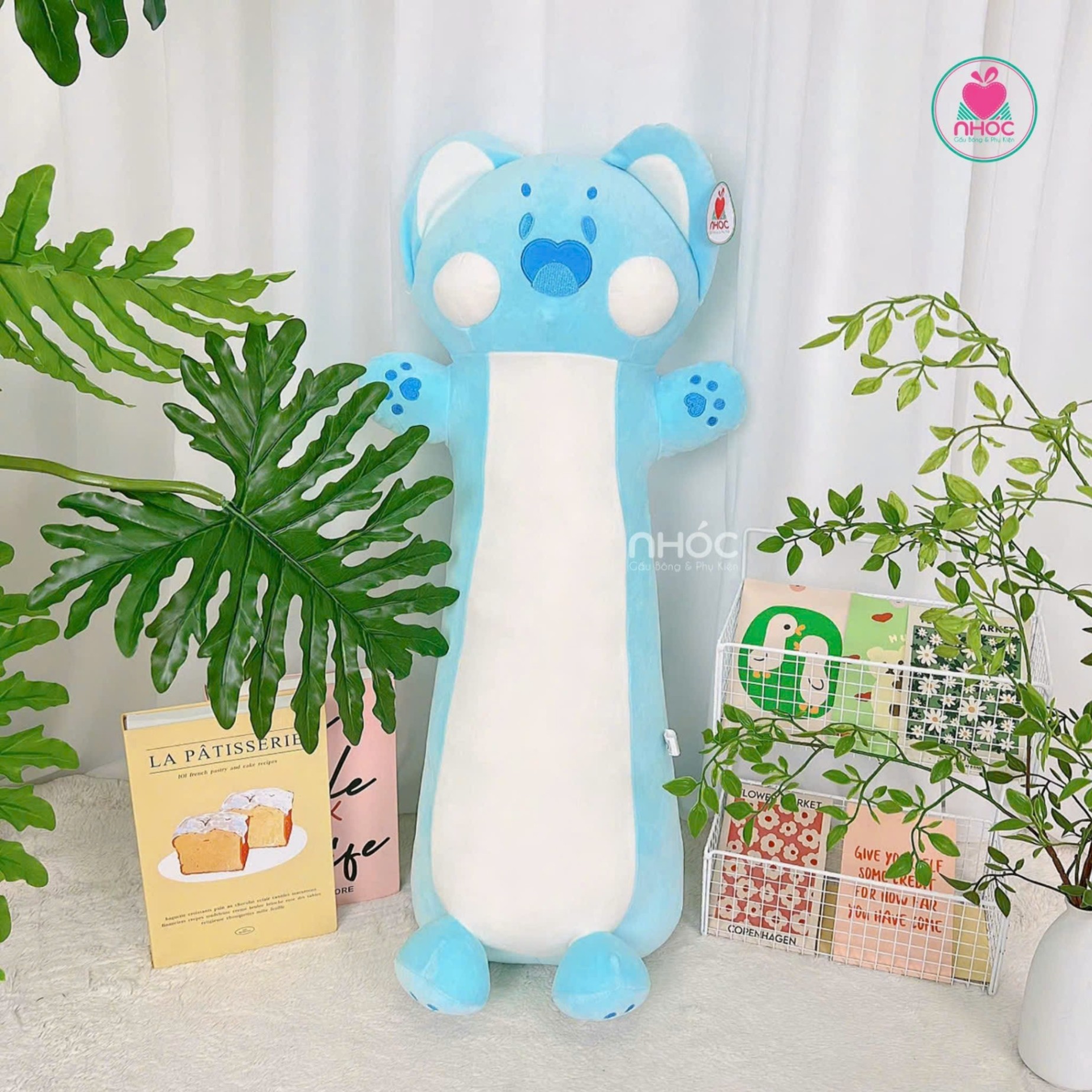 Gối ôm Mèo Dudu lông mịn TC - Xanh biển - 90380