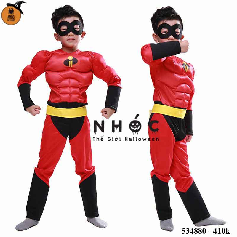 Bộ đồ TE gia đình siêu nhân tay phồng vải thun - 41001 - Đỏ - Size 7
